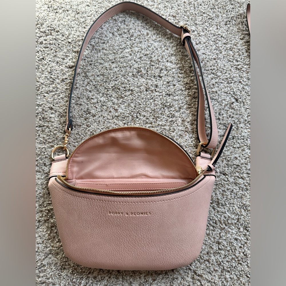 Poppy & Peonies Blush Crossbody Bag and matching wallet